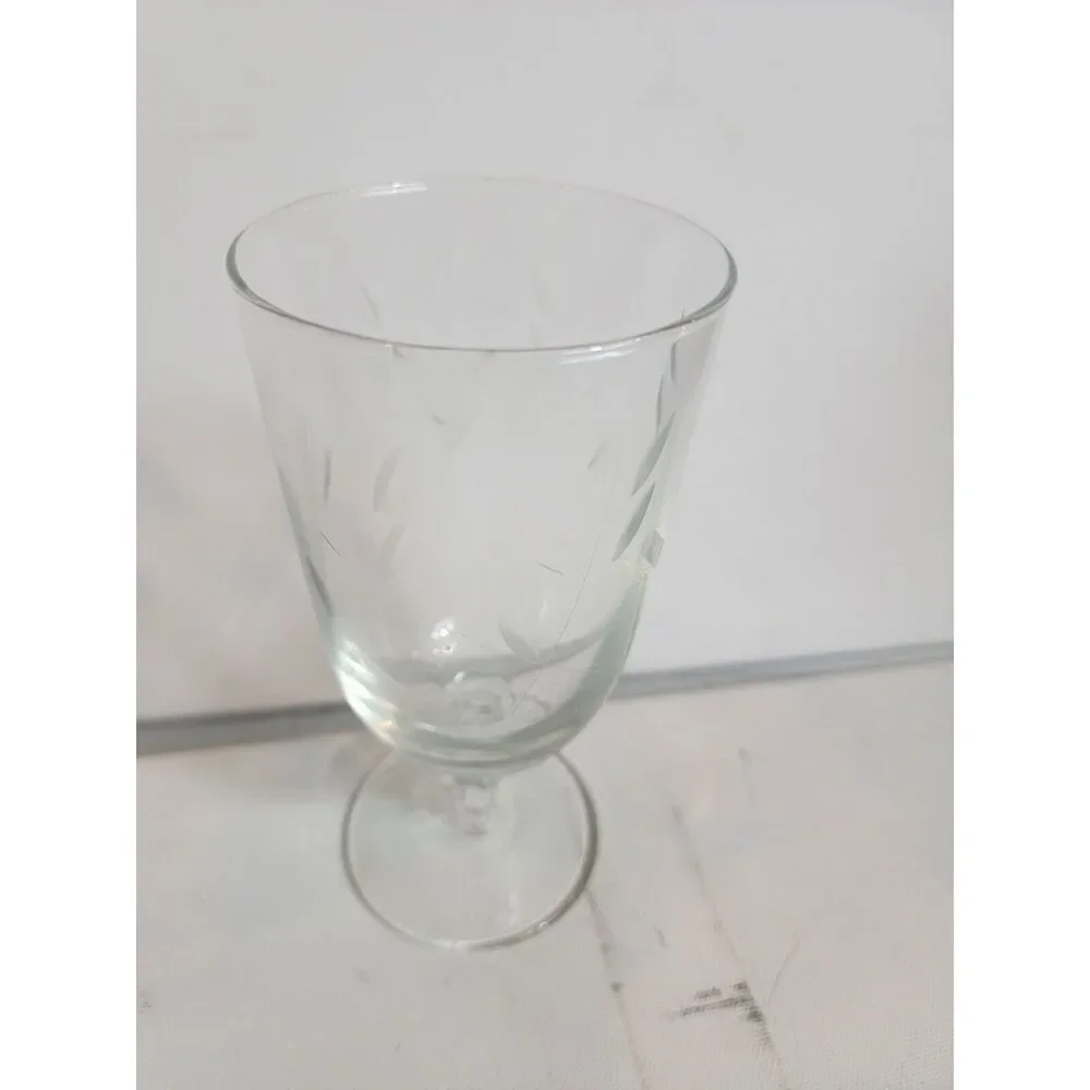 Vintage‎ Princess House Heritage Glass Crystal Footed Cup VTG Etched